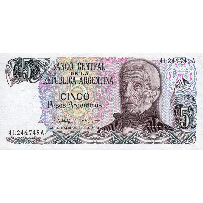 Argentine - Pick 312_2 - 5 pesos argentinos - Série A - 1984 - Etat : NEUF