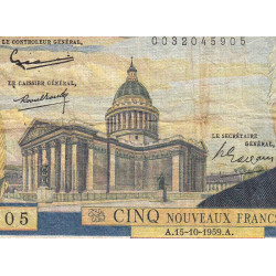 F 56-03 - 15/10/1959 - 5 nouv. francs - Victor Hugo - Série O.17 - Etat : TB-