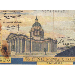 F 56-04 - 03/12/1959 - 5 nouv. francs - Victor Hugo - Série B.30 - Etat : B+