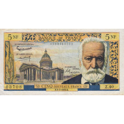 F 56-05 - 04/02/1960 - 5 nouv. francs - Victor Hugo - Série Z.40 - Etat : TTB à TTB+