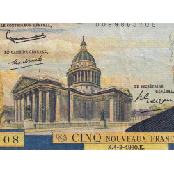 F 56-05 - 04/02/1960 - 5 nouv. francs - Victor Hugo - Série Z.40 - Etat : TTB à TTB+