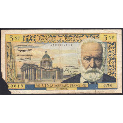 F 56-10 - 01/02/1962 - 5 nouv. francs - Victor Hugo - Série J.76 - Etat : AB