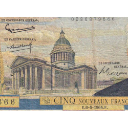F 56-15 - 06/05/1964 - 5 nouv. francs - Victor Hugo - Série T.115 - Etat : TB