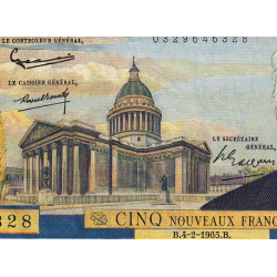 F 56-17 - 04/02/1965 - 5 nouv. francs - Victor Hugo - SérieX.132 - Etat : TTB+