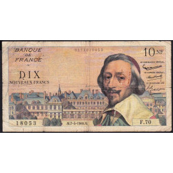 F 57-06 - 07/04/1960 - 10 nouv. francs - Richelieu - Série F.70 - Etat : TB-