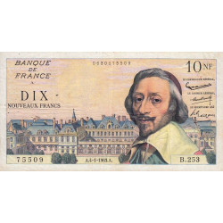 F 57-22 - 04/01/1963 - 10 nouv. francs - Richelieu - Série B.253 - Etat : TTB-