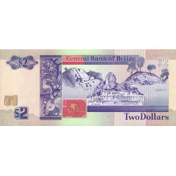 Belize - Pick 52b - 2 dollars - Série AC - 01/05/1991 - Etat : NEUF