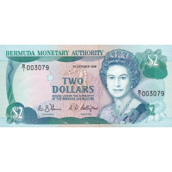 Bermudes - Pick 34a - 2 dollars - Série B/1 - 01/10/1988 - Etat : NEUF