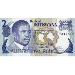 Botswana - Pick 7a - 2 pula - Série B/7 - 1982 - Etat : NEUF