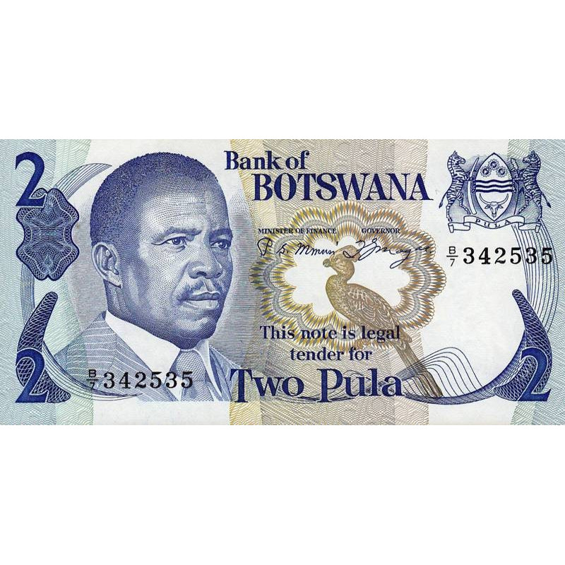 Botswana - Pick 7a - 2 pula - Série B/7 - 1982 - Etat : NEUF
