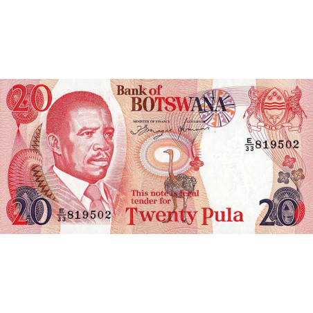 Botswana - Pick 18 - 20 pula - Série E/33 - 1997 - Etat : NEUF