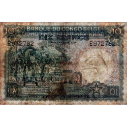 Congo Belge - Pick 14 - 10 francs - Série E - 10/12/1941 - Etat : B+
