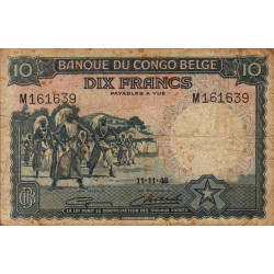 Congo Belge - Pick 14E - 10 francs - Série M - 11/11/1948 - Etat : TB-