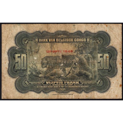 Congo Belge - Pick 16g - 50 francs - Série K - Emission 1949 - Etat : TB-