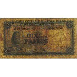 Congo Belge - Pick 30a_3 - 10 francs - Série M - 01/05/1955 - Etat : B