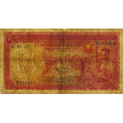 Congo Belge - Pick 32_2 - 50 francs - Série B - 01/04/1957 - Etat : B+