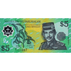 Brunei - Pick 23a - 5 dollars - 1996 - Polymère - Etat : NEUF