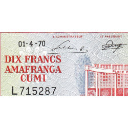 Burundi - Pick 20b - 10 francs - Série L - 01/04/1970 - Etat : NEUF