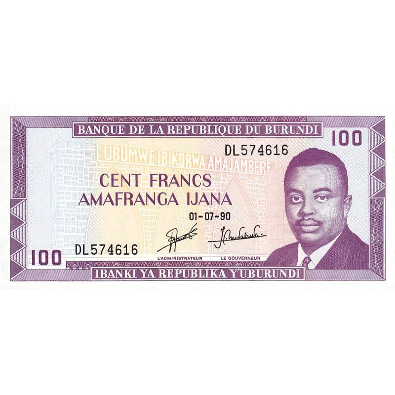 Burundi - Pick 29c_2 - 100 francs - Série DL - 01/07/1990 - Etat : NEUF