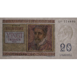 Belgique - Pick 132b - 20 francs - 03/04/1956 - Etat : NEUF
