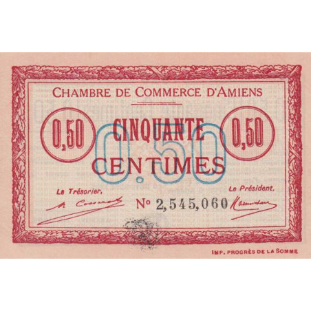 Amiens - Pirot 7-49 - 50 centimes - 1920 - Etat : SPL