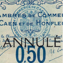Caen & Honfleur - Pirot 34-5 - 50 centimes - 1915 - Annulé - Etat : TTB+