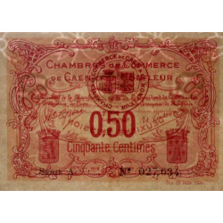 Caen & Honfleur - Pirot 34-12 - 50 centimes - Série A - 1915 - Etat : TTB+