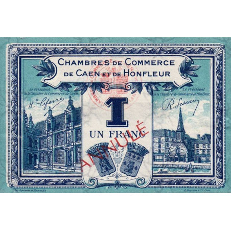 Caen & Honfleur - Pirot 34-19 - 1 franc - 1920 - Annulé - Etat : SUP