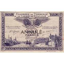 Caen / Honfleur - Pirot 34-11 - 2 francs - 1915 - Annulé - Etat : SUP