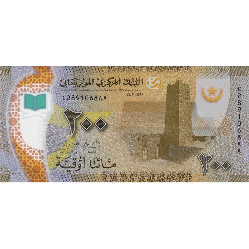 Mauritanie - Pick 24a - 200 ouguiya - Série C AA - Polymère - 28/11/2017 - Etat : NEUF