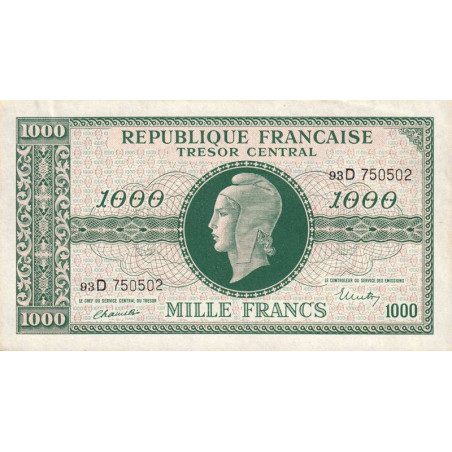 VF 13-01 - 1000 francs - Marianne - 1945 - Série 93D - Etat : SUP+ à SPL-