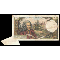 F 62-25 - 02/03/1967 - 10 francs - Voltaire - Série U.300 - Appendice de papier - Etat : TB+