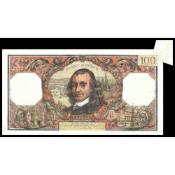 F 65-44 - 08/11/1973 - 100 francs - Corneille - Variété avec appendice de papier - Etat : TTB+