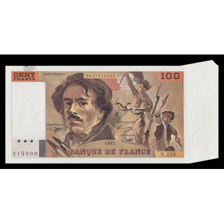 F 69bis-08 - 1993 - 100 francs - Delacroix modifié - Série N.226 - Variété - Etat : NEUF