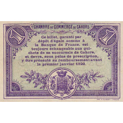 Cahors (Lot) - Pirot 35-14 - 1 franc - Série G. - 01/01/1915 - Etat : NEUF