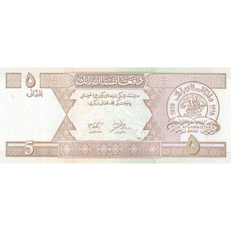 Afghanistan - Pick 66a - 5 afghanis - Série 9 - 2002 - Etat : NEUF