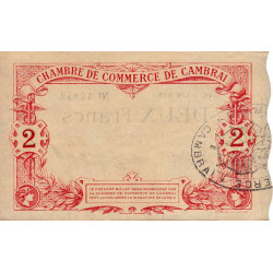 Cambrai - Pirot 37-2 - 2 francs - 1e série - 15/09/1914 - Etat : SUP+