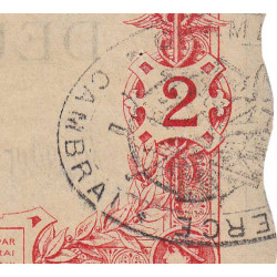 Cambrai - Pirot 37-2 - 2 francs - 1e série - 15/09/1914 - Etat : SUP+