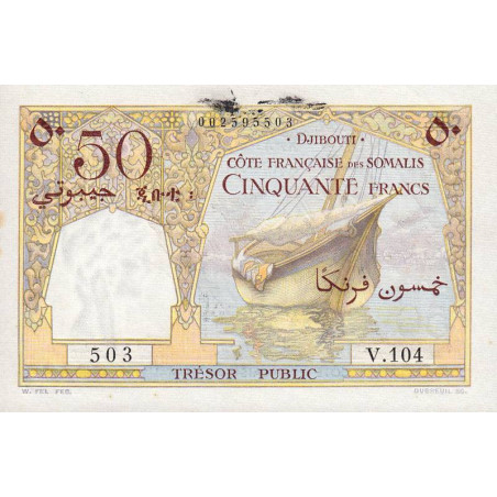 Djibouti - Pick 25 - 50 francs - 1952 - Etat : SUP