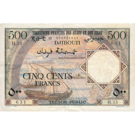 Djibouti - Pick 31 - 500 francs - 1973 - Etat : TTB