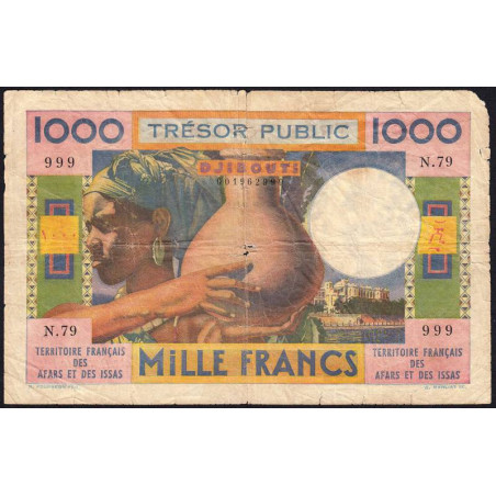 Djibouti - Pick 32 - 1'000 francs - 1974 - Etat : B-