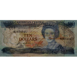 Caraïbes Est - Anguilla - Pick 23u - 10 dollars - Série A - 1984 - Etat : SUP+