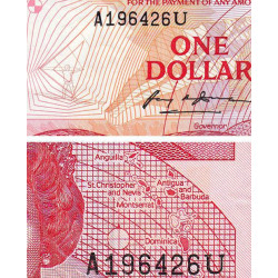 Caraïbes Est - Anguilla - Pick 21u - 1 dollar - Série A - 1988 - Etat : SUP