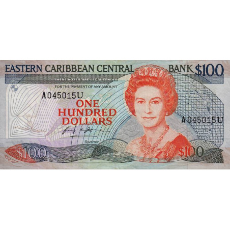 Caraïbes Est - Anguilla - Pick 25u - 100 dollars - Série A - 1988 - Etat : TTB