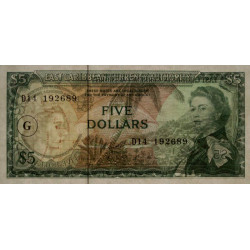 Caraïbes Est - La Grenade - Pick 14k - 5 dollars - Série D14 - 1983 - Etat : NEUF