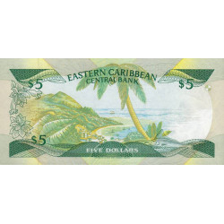 Caraïbes Est - Montserrat - Pick 18m - 5 dollars - Série A - 1987 - Etat : NEUF