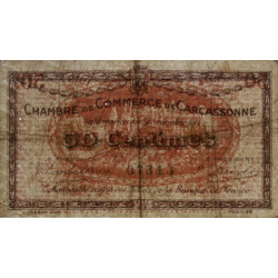 Carcassonne - Pirot 38-1 variété - 50 centimes - 1914 - Etat : TB