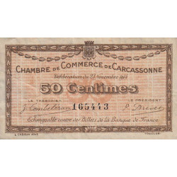 Carcassonne - Pirot 38-1 variété - 50 centimes - 1914 - Etat : TTB