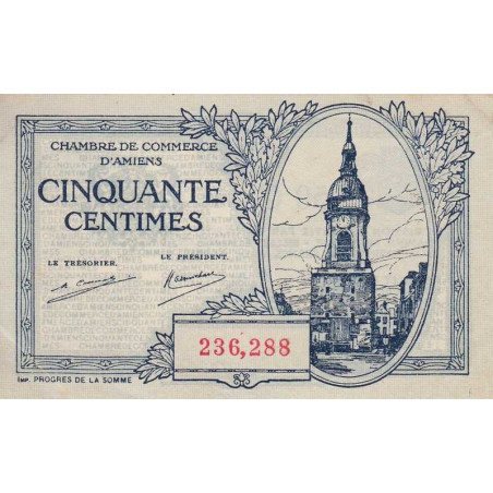 Amiens - Pirot 7-55 - 50 centimes - 1922 - Etat : SPL