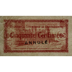 Carcassonne - Pirot 38-12 variété - 50 centimes - 1917 - Annulé - Etat : SUP+